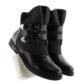 Stiefel Filzoberteil schwarz X659-1 schwarz 1