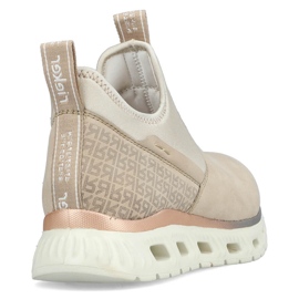 Bequeme, beige High-Top-Slipper für Damen Rieker M6053-62 1