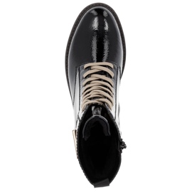 Schwarze Damenstiefel aus Lackleder Remonte D8663-00 1