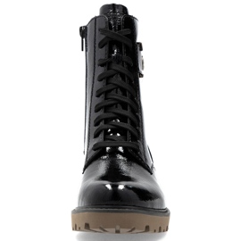 Schwarze Damenstiefel aus Lackleder Remonte D8663-00 2