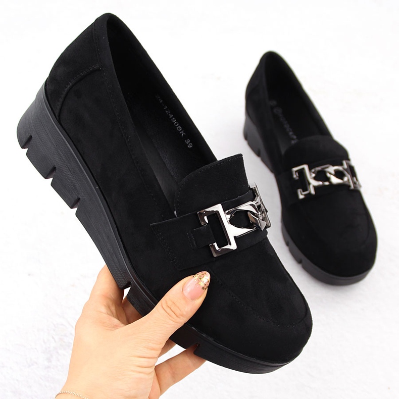 Schwarze Damenkeilschuhe Potocki 12490 1