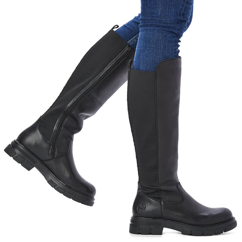 Isolierte Damenstiefel aus Leder, schwarz Rieker Z9158-00 1