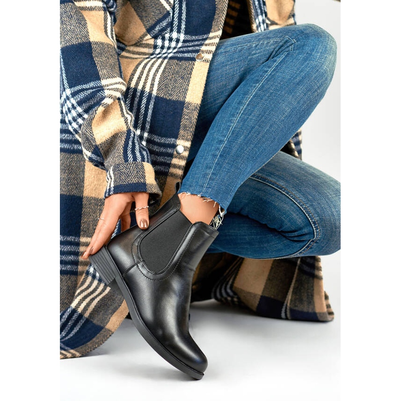 Klassische isolierte Chelsea-Stiefel für Damen, schwarz MR-15B 1