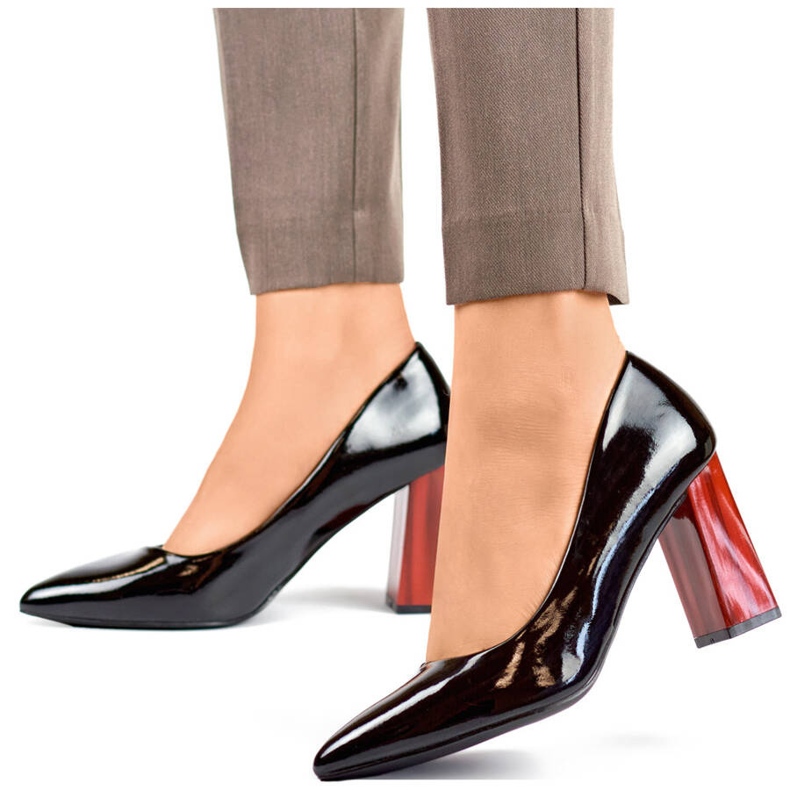 Hohe rote Lackpumps für Damen, schwarz GD-FL486B-B 1