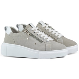 Goodin Damen-Sportschuhe aus Leder auf der Plattform, grau GD-LX1001G 1