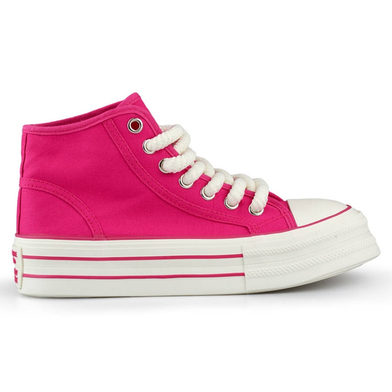 Damen-High-Top-Textil-Sneaker fuchsia BL507FU rosa 2
