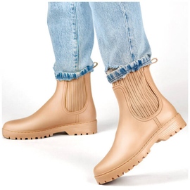 Damen-Chelsea-Stiefel mit elastischem Obermaterial und Decksohle, beige S27BE 1