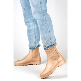 Damen-Chelsea-Stiefel mit elastischem Obermaterial und Decksohle, beige S27BE 2