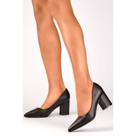 Damen-Pumps mit spitzer Zehenpartie, schwarz, KJ-42B 2