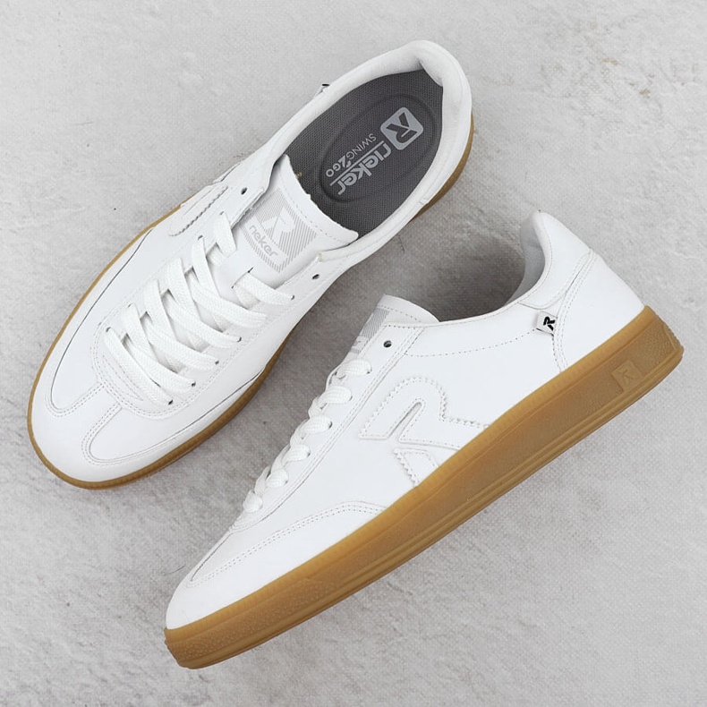 Lederschuhe Frauen weiße Rieker W2200 Sneakers 2