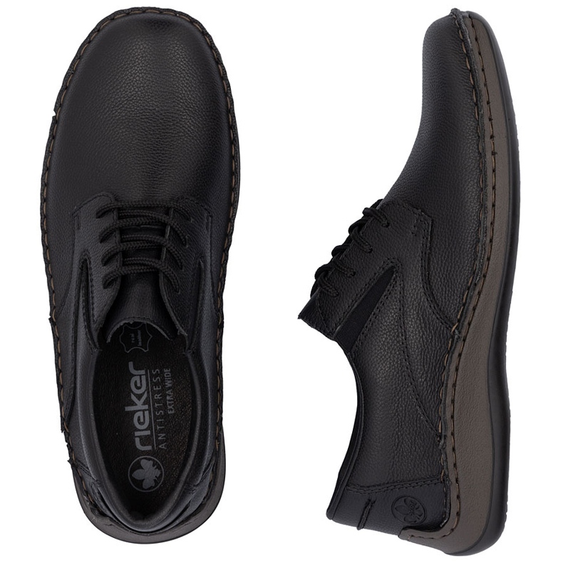 Komfort Herrenlederschuhe Rieker 05211-00 Schwarz 2