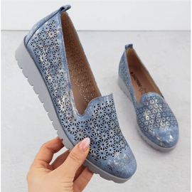 Frauenschuhe auf der Erhebung der offenen Schlafsaal M. Daszyński MR1628-20 blau 1