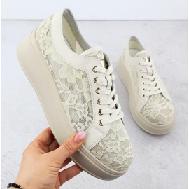 Schuhe auf der Beige Lace-Plattform S.Barski Hy51-059 1