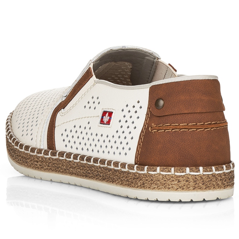 Herren offene Lederschuhe, weißer Rieker B5297-80 1