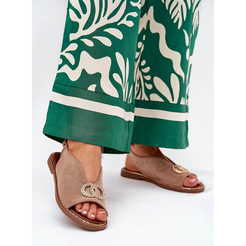 Frauensandalen mit flachem Eco carous öko -BENCH beige 2