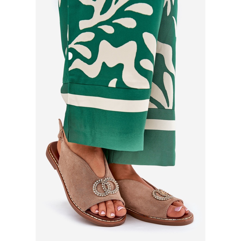 Frauensandalen mit flachem Eco carous öko -BENCH beige 1