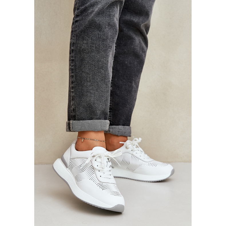 S.Barski Ledersportschuhe Sneakers Frauen S. Barski LR51-551 Weiß 2