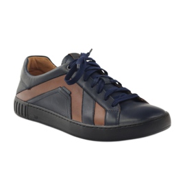 Badura 3387 marineblaue Sportschuhe braun 1