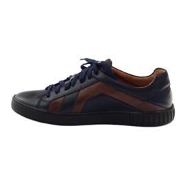 Badura 3387 marineblaue Sportschuhe braun navy blau 2