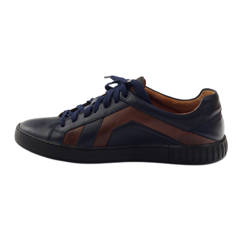 Badura 3387 marineblaue Sportschuhe braun navy blau 2