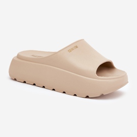 Frauenschaumflip Flops auf der Big Star RR274A569 -Plattform Beige 4