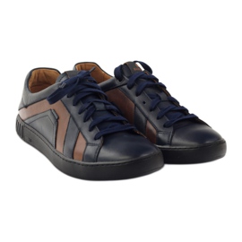 Badura 3387 marineblaue Sportschuhe braun 4