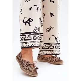 Zazoo Natural Leder Ballerinas Leopard Leopard Print 10179 Brown braun 2