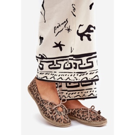 Zazoo Natural Leder Ballerinas Leopard Leopard Print 10179 Brown braun 1