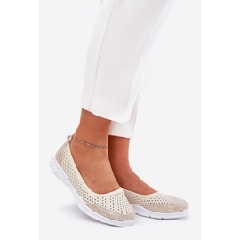 Leder Openwork Vinceza Ballerinas 95323 Beige 1