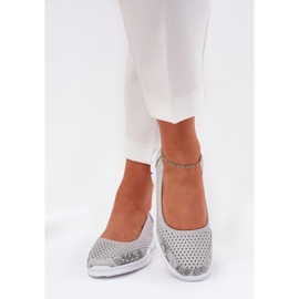 Leder Openwork Vinceza Ballerinas 95323 Grau 3