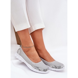 Leder Openwork Vinceza Ballerinas 95323 Grau 7