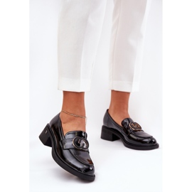 Lackiertes Leder mit hohen Laien Vinceza 18102 schwarz 1