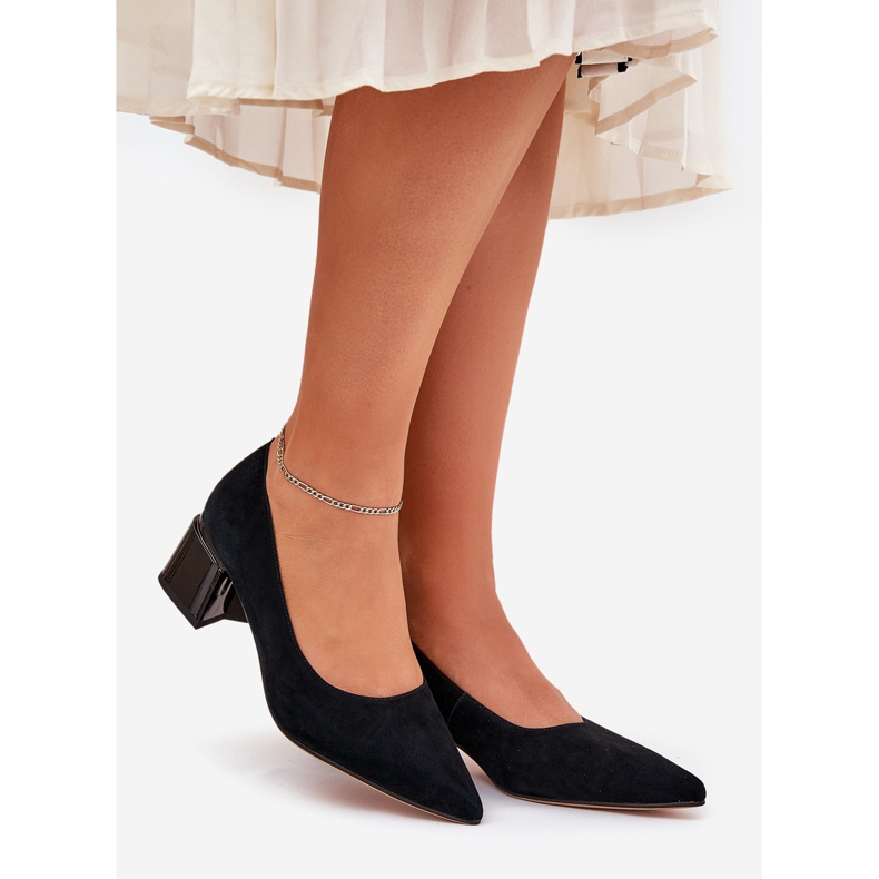 Wildleder glatte Pumpen mit spitzen Werkzeugen Vinceza 66736 Schwarz 1