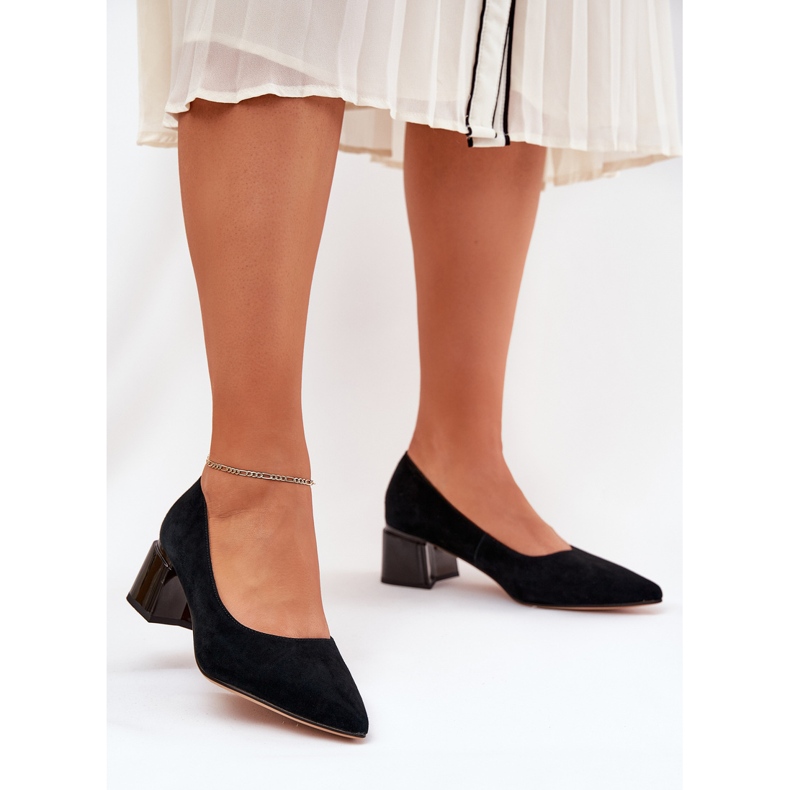 Wildleder glatte Pumpen mit spitzen Werkzeugen Vinceza 66736 Schwarz 2