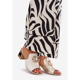 Elegante Lederheels Laura Messi 2875 Beige-Gold 1