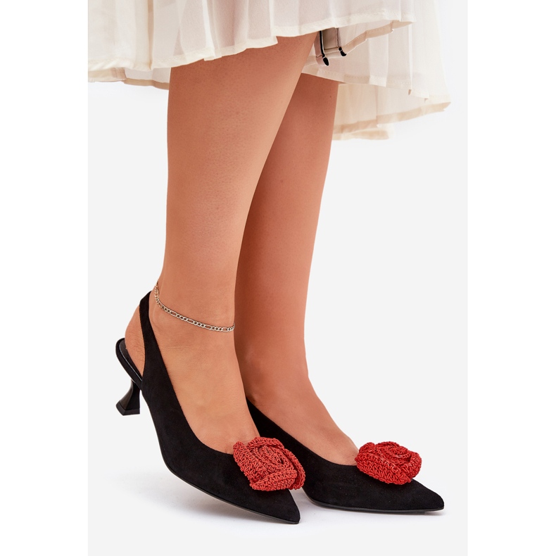 Wildleder elegante Pumpen auf dem Chebello 4666 Black Szpilka schwarz 1