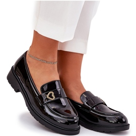 S.Barski Lackierte Frauen-Slaser mit Herz S. Barski Hy51-379 Schwarz 9