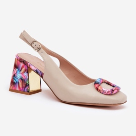 S.Barski Damen-Ledersandalen für Frauen auf dem CR51-002 Beige 3