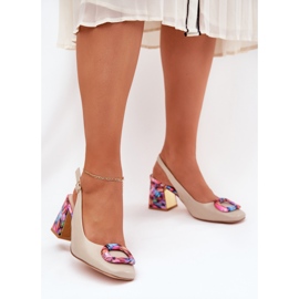 S.Barski Damen-Ledersandalen für Frauen auf dem CR51-002 Beige 2