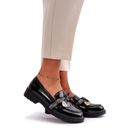 S.Barski Lackierte Frauen-Slaser mit Bögen S. Barski Hy42-331a Schwarz 1