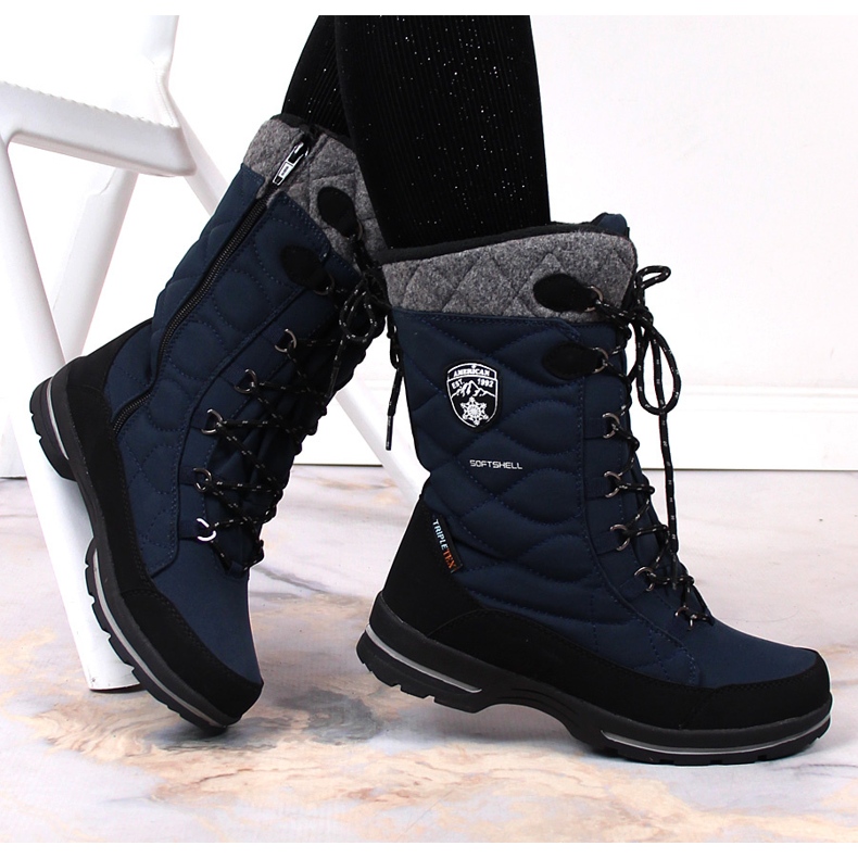 American Club marineblaue wasserdichte Winterstiefel für Damen 2