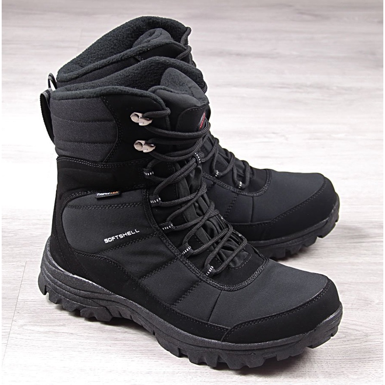 American Club schwarze wasserdichte Trekking-Schneestiefel 2