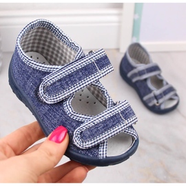 Hausschuhe Jungen Sandalen nach Hause marine-grau Nazo blau 1