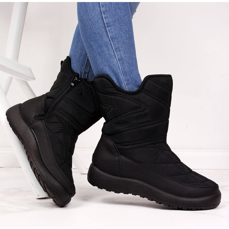 Schwarze wasserdichte Schneestiefel für Damen NEWS 1