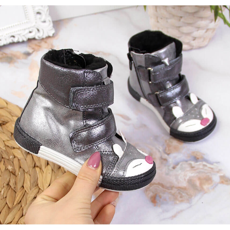 Mädchenschuhe, Klettverschluss, Silberfuchs, Kornecki 6583 silber- 2