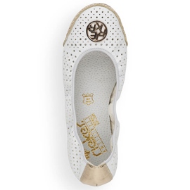 Weißer durchbrochener Damen Ballerinas Rieker 41459-80 2