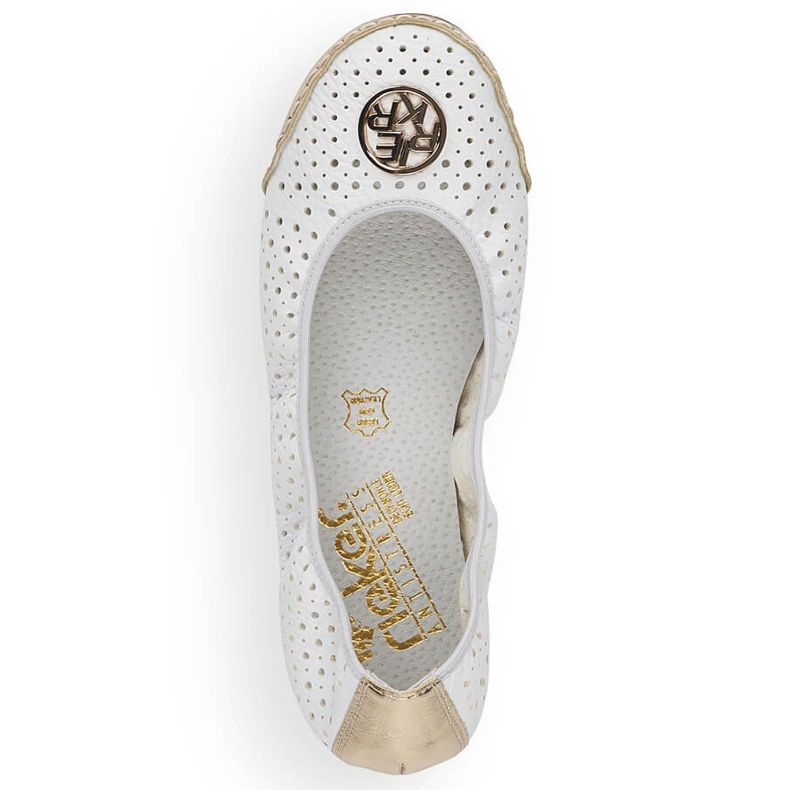 Weißer durchbrochener Damen Ballerinas Rieker 41459-80 2