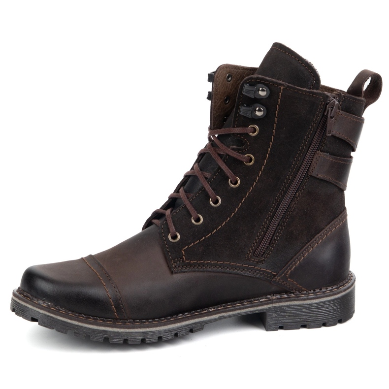 Olivier Herrenschuhe Militär militärische Motorrad -Motorrad -Leder 83kz Brown braun 1