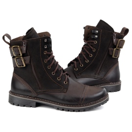 Olivier Herrenschuhe Militär militärische Motorrad -Motorrad -Leder 83kz Brown braun 4