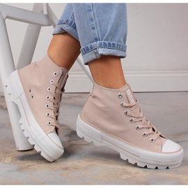 Nude Big Star Damen Turnschuhe LL274157 beige 1